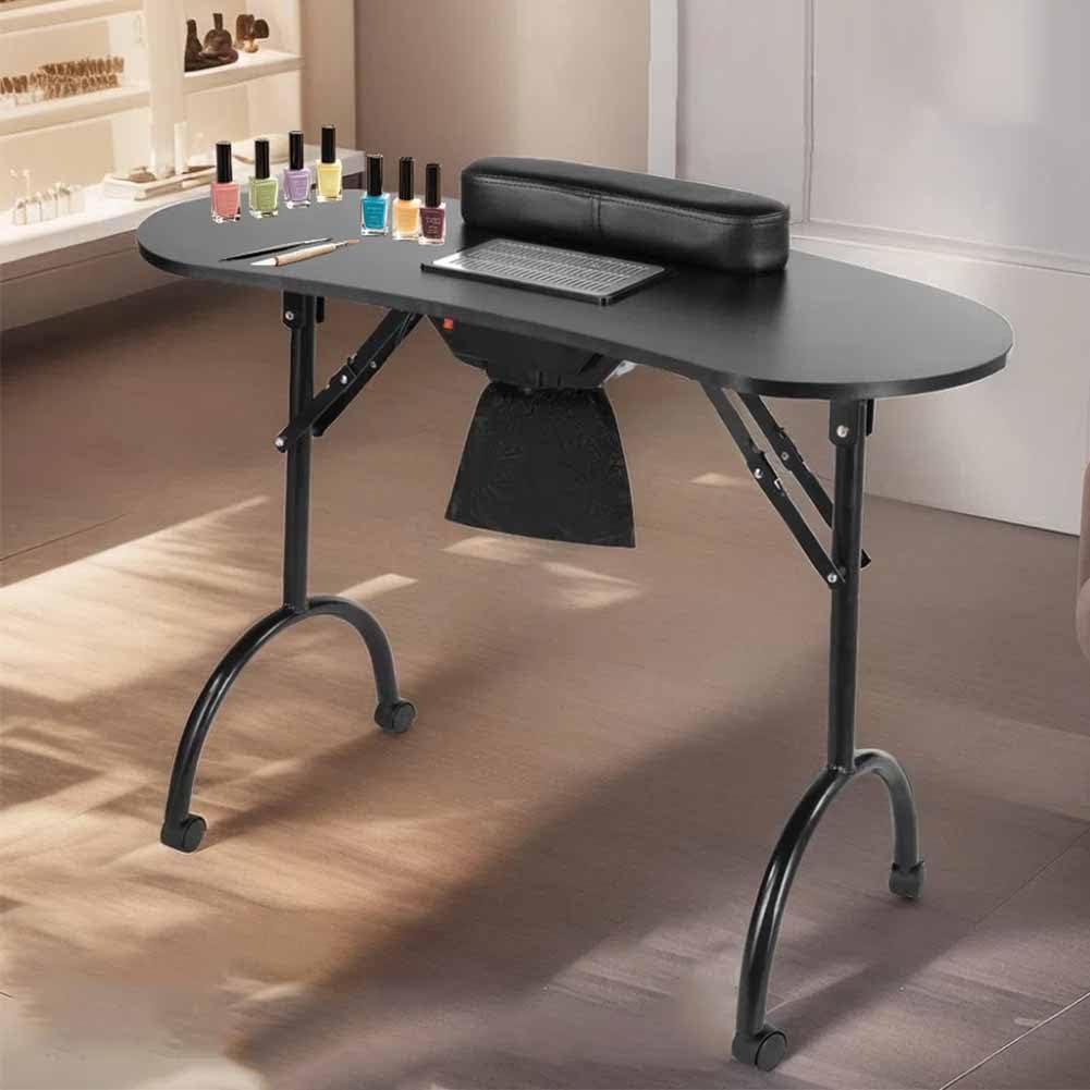 Tavolo Da Manicure Pieghevole Portatile, Postazione Tecnica Per Salone Di Bellezza, Tavolo Da Manicure Moderno, Postazione Di Lavoro Per Forniture Per Manicure,Nero