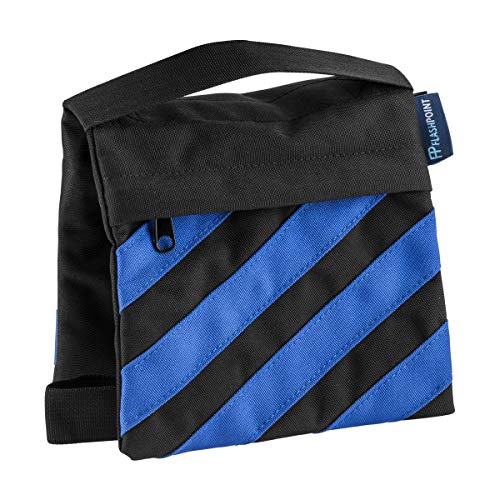 Flashpoint Empty Saddle Sandbag, Water-Resistant Cordura Nylon - (5 lb Capacity, Blue & Black Stripes)