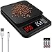 OBEST Báscula Café Cocina con temporizador Función pelado acero inoxidable Digital multifuncional báscula doméstica precisión profesional Pantalla LED HD 5KG / 0.1G (incluye batería y cable carga USB)