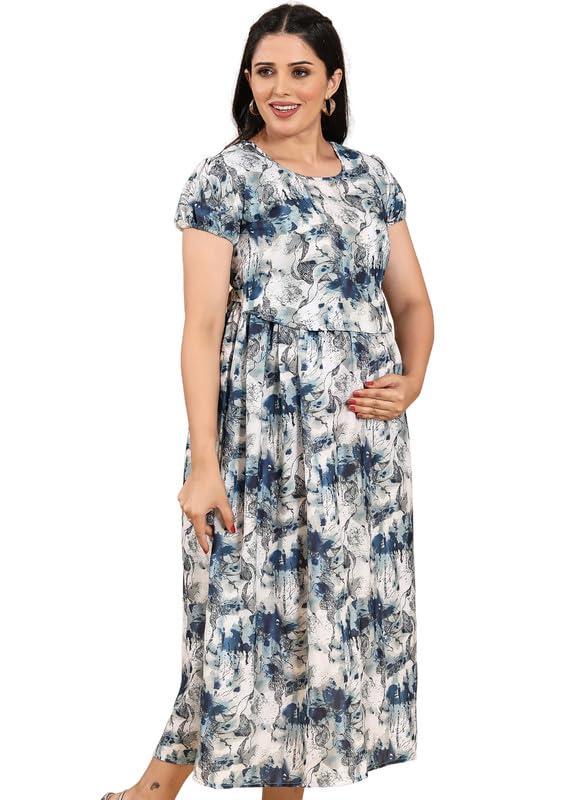 RITIJYA Zipless Feeding Kurtis & Dresses for Women | Zipless Maternity Wear Gown Pregnancy Dress for Nursing Mothers | Vis...