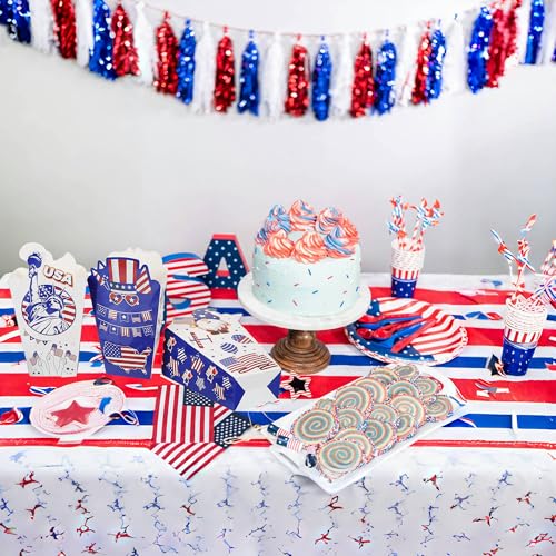 Image of 24Pcs 4th of July Party Popcorn Boxes Patriotic Party Candy Cookie Popcorn Container for Independence Day Theme Party Decorations