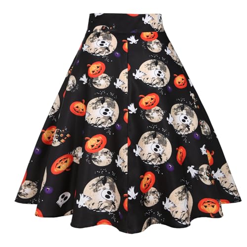 Jupe rétro imprimé avec finitions soignées style rockabilly swing - 3