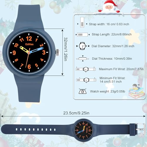 Image of Edillas Kids Watches Analog Boys Girls,Children Waterproof Wristwatch for Kids Toddler Easy to Read Learn Time Sport School with Soft Strap