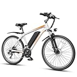 Jasion EB-X 26' Electric Bike for Adults, [Peak 850W Brushless Motor][21 Speed Gear] 25MPH 55 Miles Ebike, 450Wh Removable Battery Electric Mountain Bike, Commuting E Bike with Fork Suspension