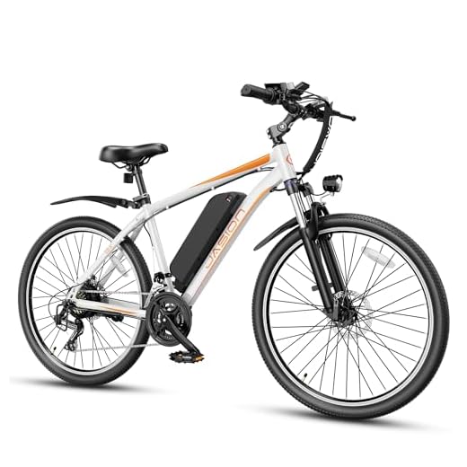 Jasion EB-X 26" Electric Bike for Adults, 500W Brushless Motor [Peak 750W] [21 Speed Gear 25MPH] Ebike, 450Wh Removable Battery Electric Mountain Bike, Commuting E Bike with Fork Suspension