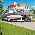 Polar Aurora 20x40 FT Metal Carport with Heavy Duty Carport Canopy, Car Port with Reinforced Base and Upgraded Support Framework, Car Garage Shelter for 2 Car, Boats and Truck