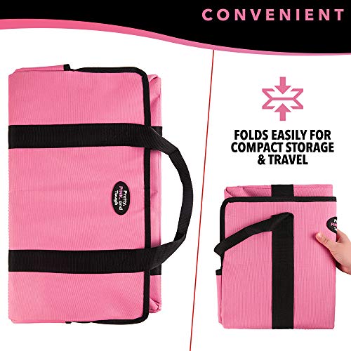 Firewood Tote Bag - Oxford Fabric Log Carrier With Handles & Heavy Duty Straps - Large Durable Wood Holder With Wide Opening - Wood Stove & Fireplace Accessories - 21 X 13 X 12 Inch, Pink #TOP3