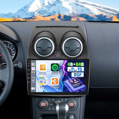 OiLiehu 4G+64G/8 Cœurs Qualcomm Android 15 Autoradio pour Nissan Qashqai J10 2006-2013 avec CarPlay Android Auto sans Fil, 9“ Écran Tactile avec GPS WiFi...