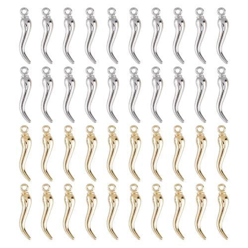 Breloques en corne italienne sans blocage d'enfilage pour création boucles d'oreilles