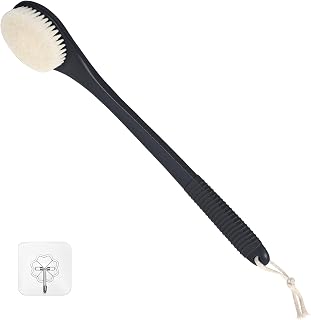 Body Back Scrubbers for Use in Shower, Back Body Scrub Brushes Long Handle for Shower, Shower Bath Brush Back Scrubber with Long Handle for Men Women and Elderly, Black