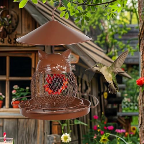 Mangeoire oiseaux résistante écureuils extérieurs et distributeur anti-déversement