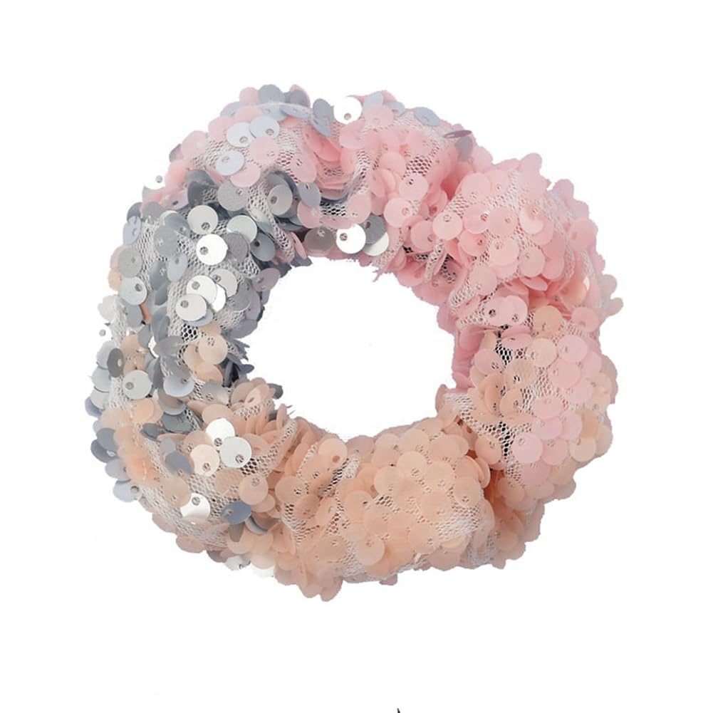 12 Glitzernde Meerjungfrau-Pailletten Scrunchies – Blau, Für Dicke Haare