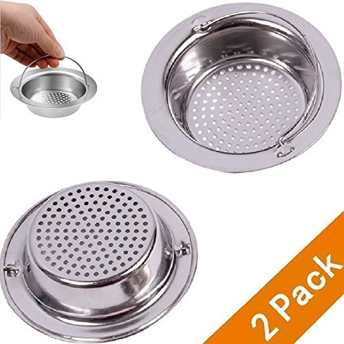 Kitchen Sink Strainer, 2 Pieces Stainless Steel Sink Drains Strainers Fit for Almost Kitchen