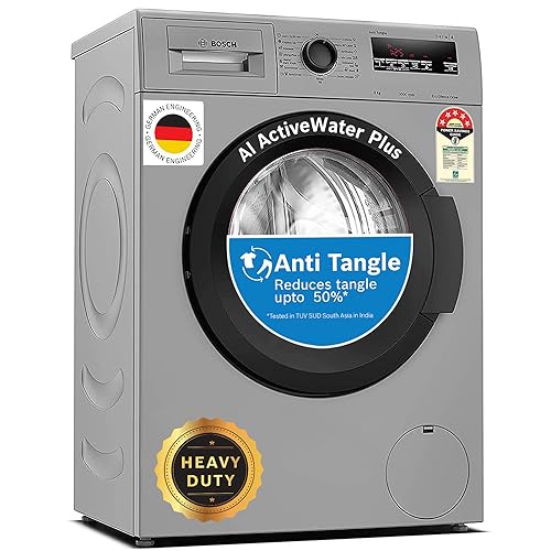 Bosch 6 kg 5 Star Fully Automatic Front Loading Washing Machine with In – built Heater (WLJ2016TIN, Luxe Silver )