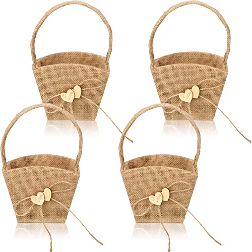 4 Pieces Rustic Flower Baskets for Weddings Western Flower Basket