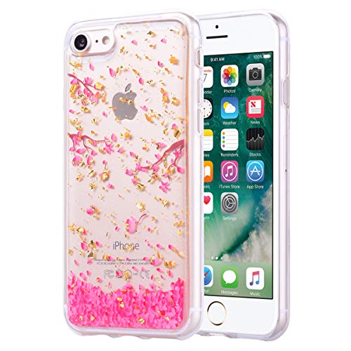 Crystal Clear Sparkle Bling TPU Compatible with iPhone 8 iPhone 7,3D Flower Animal Cartoon Soft Glitter Gel Silicone Bumper Ultra Thin Slim Rubber Transparent Flexible Protective Back
