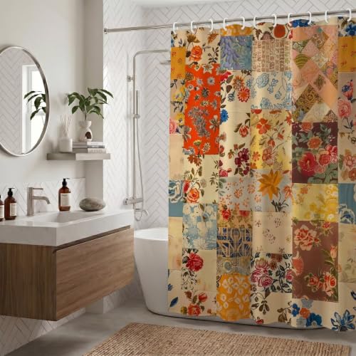 Rideau de douche 150x170cm géométrie en polyester imperméable lavable - 4