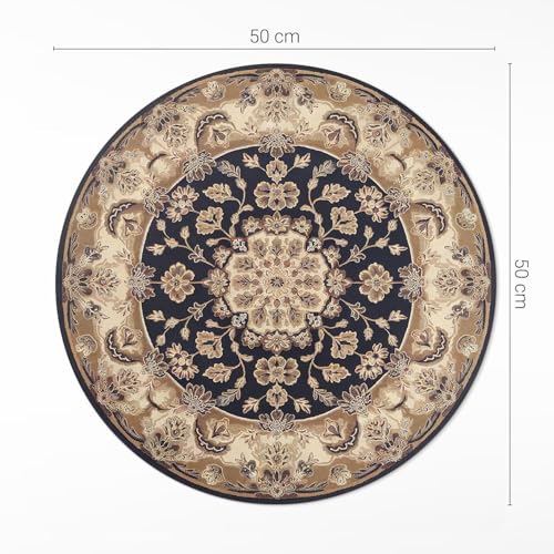 Tapis de sol vinyle rond ø50 cm style persan en PVC résistant pour cuisine et salon - 4