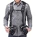Tracolla doppia fotocamera imbracatura doppia fotocamera cinghia da polso e di sicurezza cinghia regolabile a rilascio rapido per DSLR SLR (FCOUS)