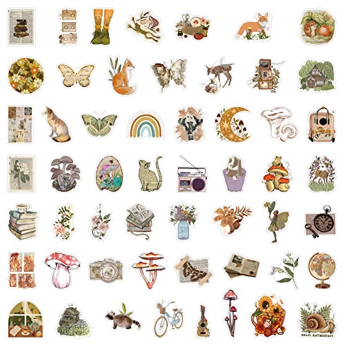 IKACEUO 115 Stück Vintage Stickers, Scrapbook Zubehör Aufkleber, Wasserfeste Vinyl VSCO Retro Blumen Stickers für Notizbuch Fotoalbum DIY Dekoration - Image 3