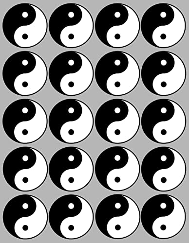 Yin Yang - 20 stickers de 5cm - Sticker/autocollant