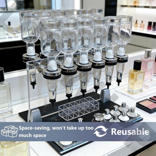200ml Perfume Dispenser Pump Set - Includes 12 Refillable Bottles for Easy Application - Perfect for Fragrance Storage and Dispensing - Ideal for Travel and Home Use
