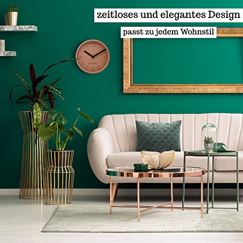 Unique Cork Wood Wall Clock (12.2") Scandinavian Design Boho Style, Silent Quartz Movement, Eco-Friendly Statement Piece Fits Any Home Decor #TOP6