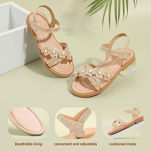 Image of PANDNAINJIA Girls Sandals Open Toe Toddler Kids Dress Summer Shoes