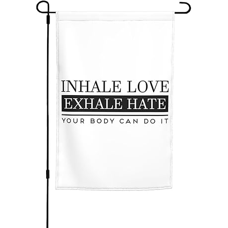 Double Sided Inhale Love Exhale Spring Outdoor Home Decor Banner