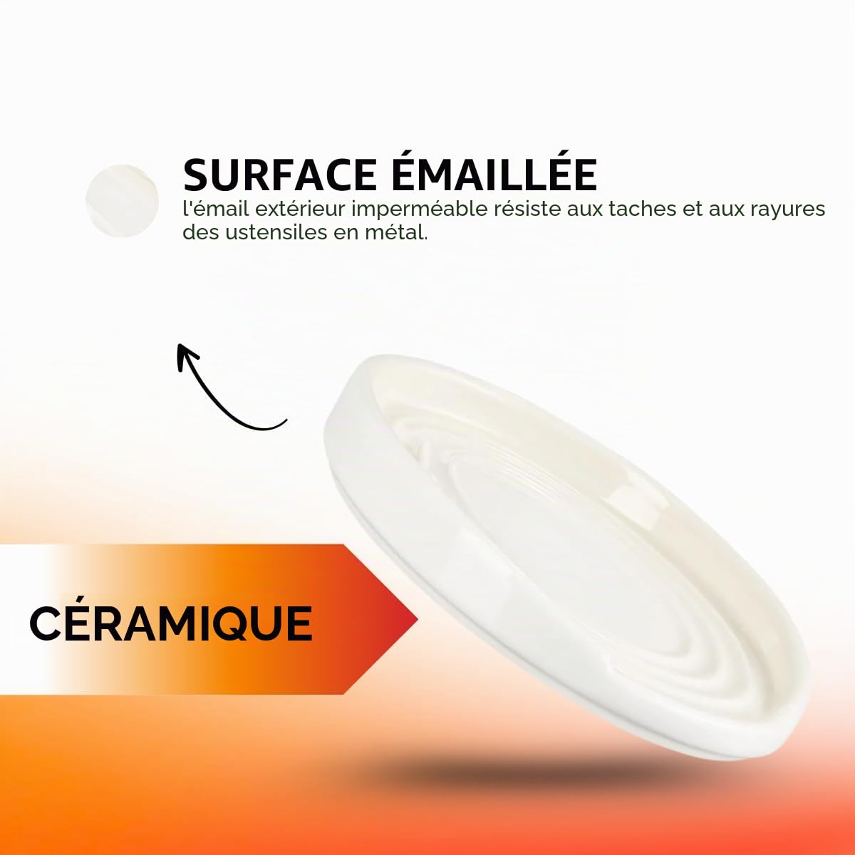 Le Creuset Repose-cuillère oval en céramique Meringue
