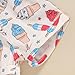 Adobabirl Toddler Baby 4th of July Outfit Girl Boy American Flag Overall Shorts Suspender Denim Jumpsuit with Pocket (US, Age, 4 Years, 5 Years, Ice Cream Beige)