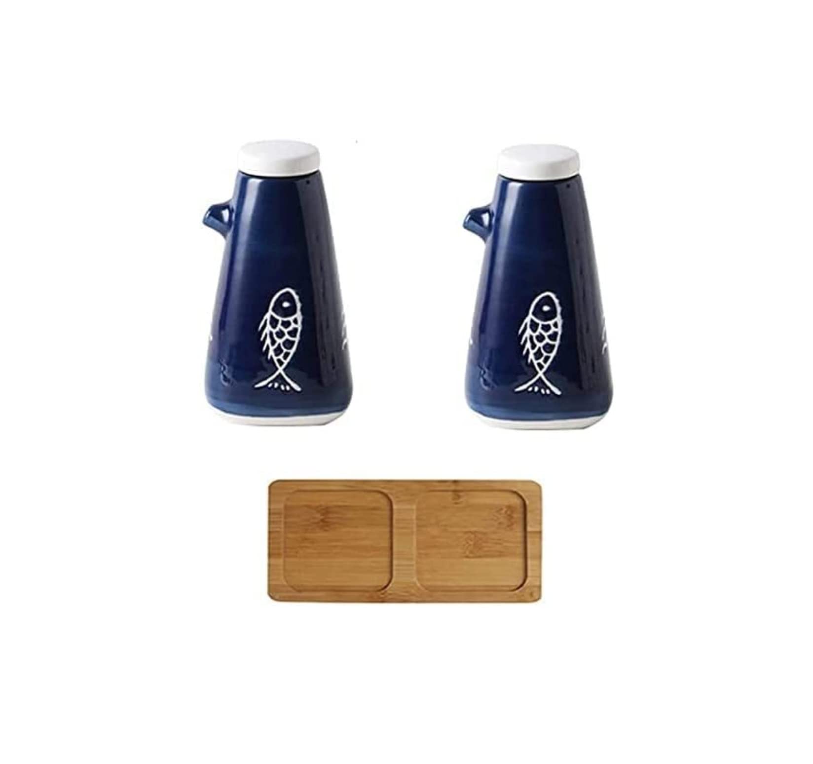 Öl- Und Essigspender, Essig- Und Ölflaschen-Set, Keramik, Mehrfarbig, 300 Ml X 2, Kochen,