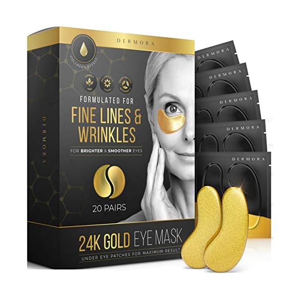 DERMORA Skin Treatment Mask Under Eye Patches - 20 Packs - Rejuvenating, for Puffy Eyes, Fine Lines, Revitalizing,Dark Cirlce,Refresh,Wrinkles- Cruelty-Free & Vegan Eye Patches