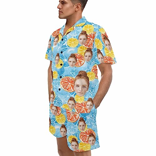 Artsadd Personalized Pajamas Custom Short Pajama Sets with Face Photo PJ Set Pjs for Women Men Matching Pajamas for Couples2