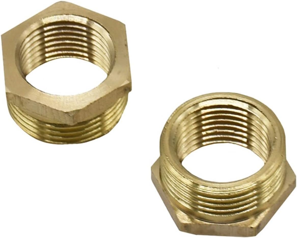 Generic Utility Connector Adapter Hose Connector Adapter Garden Brass Male 3/4"" to 1/2"" Female Reducing Thread Fitting Repair Fitting Garden Hose Brass Fittings 2 Pieces/Yellow/3/4''