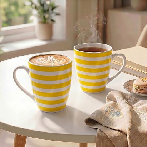 Image of UPC Premium Bone China Coffee Mug Set of 2 | Elegant Ceramic Tea & Coffee Cups for Home, Office & Cafe | Lightweight, Durable, Microwave & Dishwasher Safe Mug Set | Luxury Drinkware Collection