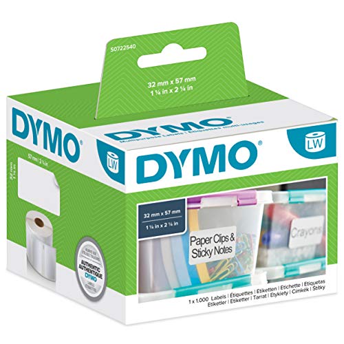 LW-Mehrzwecketiketten selbstklebend (57 mm x 32 mm, Rolle mit 1.000 leicht ablösbaren Etiketten, für LabelWriter-Beschriftungsgeräte,