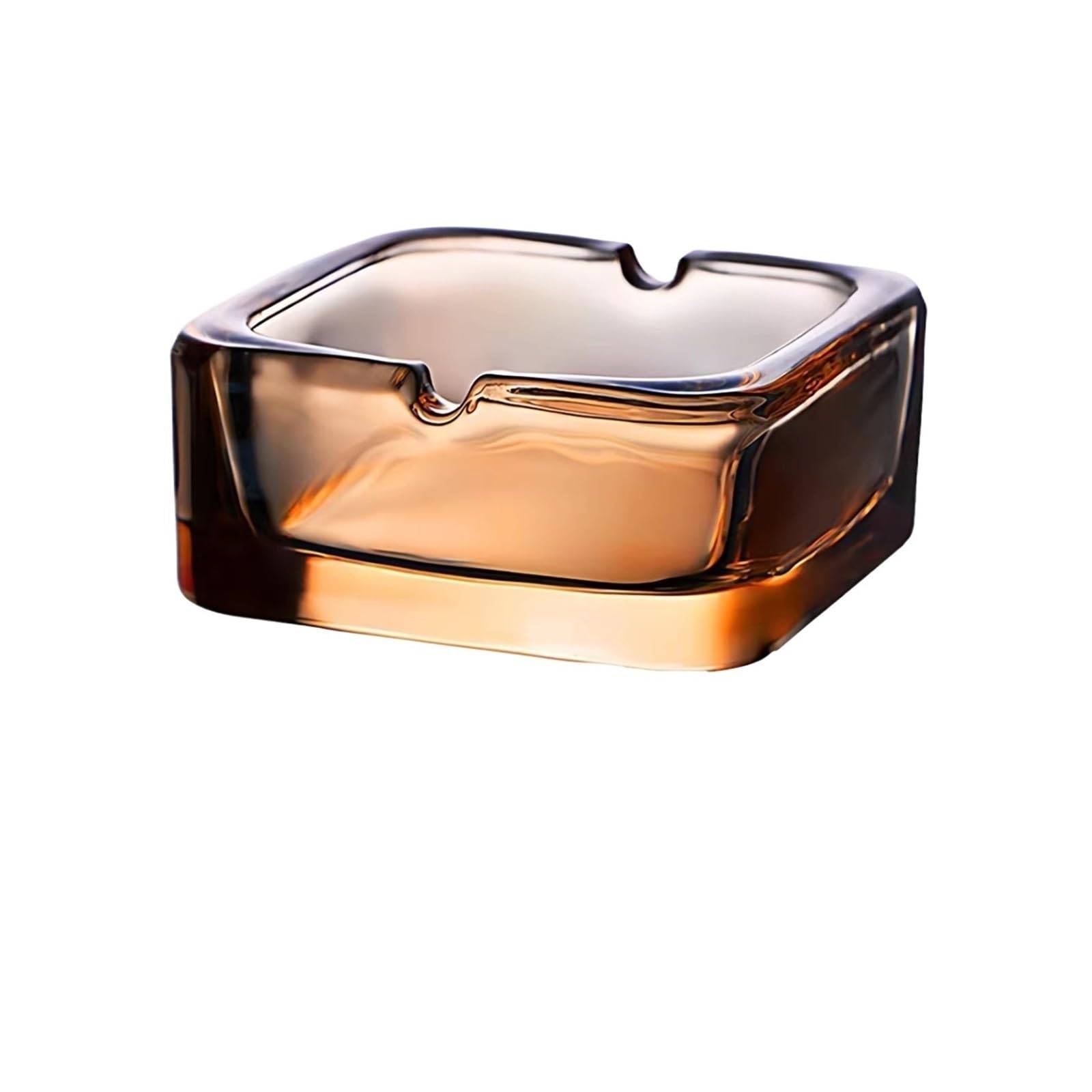 Zhaoj24-05 Cigar Ashtrays Square Crystal Glass Luxury Ashtray Bedroom Living Room Office Hotel Coffee Shop(Bruin)