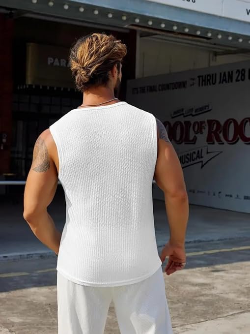 Image of The Modern Soul Sleeveless Tshirt for Men | Tank Top for Men's | Vest for Man Waffle Vest