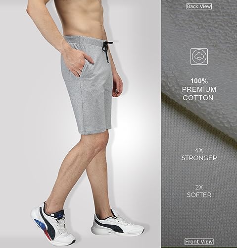 Image of Sleepynuts Regular Fit Terry Cotton Plain Shorts for Men