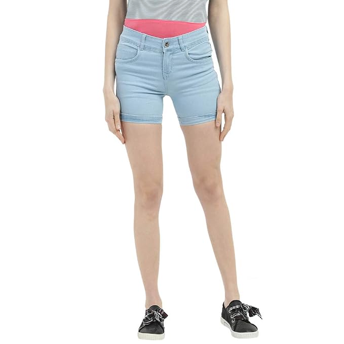 VARIETY Women's Solid Denim Shorts 