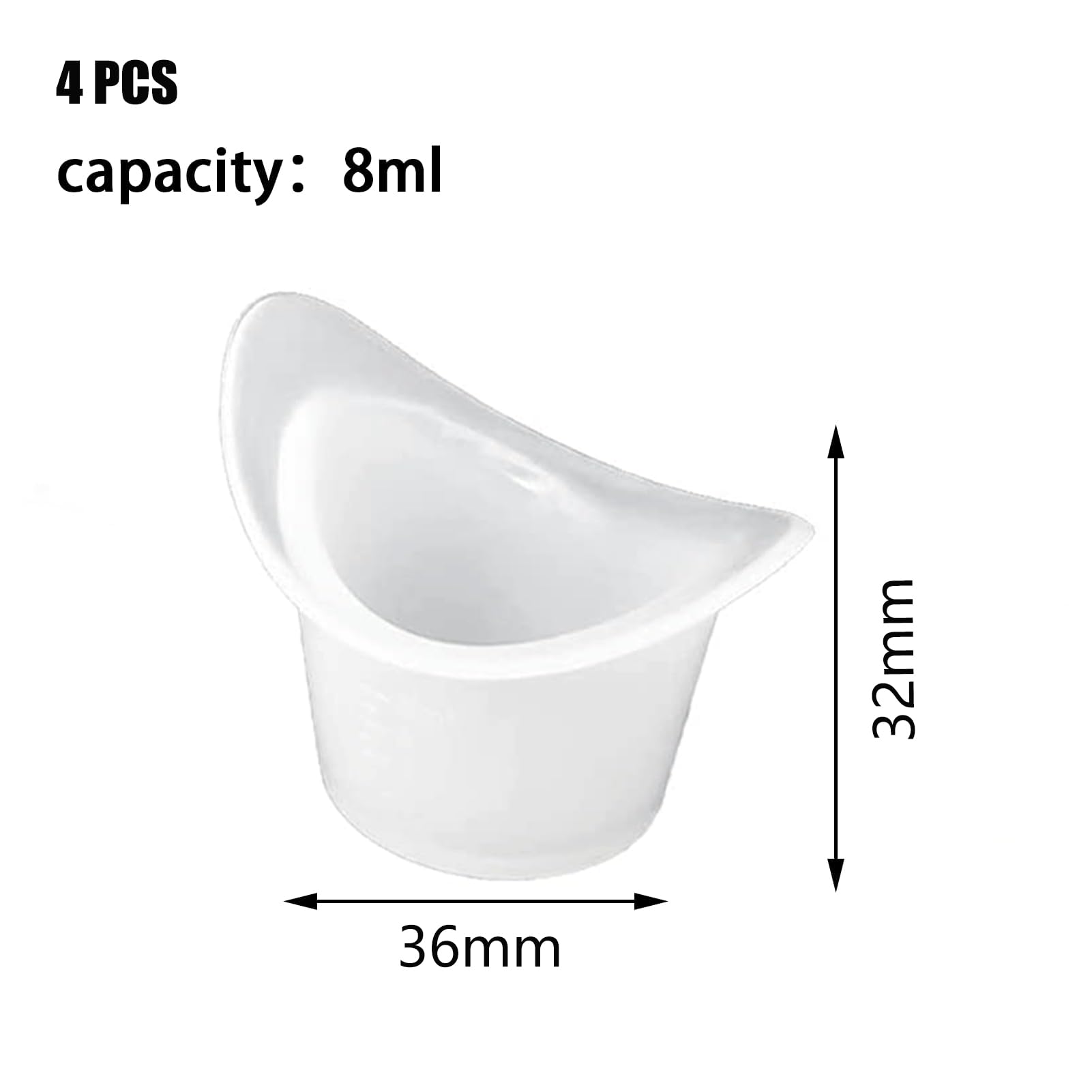 Occhio di Pulizia Tazze,4 PCS Silicone Eye Lavare Tazza Tazze per Lavaggio Degli Occhi Lavaggio Occhi Riutilizzabile Tazza per Una Pulizia Efficace Degli Occhi 8 ML