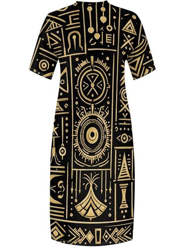 Image of SUZONANA Plus Size Dresses for Curvy Women African Print American Dress Summer Outfits Casual Loose with Pocket