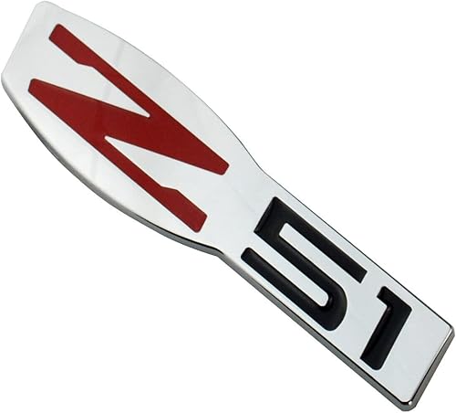 Miniatura 3 de 2 piezas de emblema Z51 para interior o exterior, placa de identificación 3D de repuesto para C6 Corvette (cromo rojo negro)