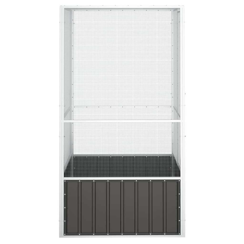 Willood Jaula de Pájaros Aves Pajareras Casita Acero Galvanizado Antracita 111 x 107 x 211.5 cm