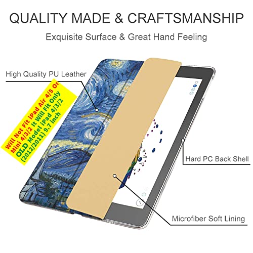 Image of DuraSafe Cases for iPad 9.7 inch Old Model 4 3 2 Gen PC Case A1458 MD513HN /A A1416 MC705HN /A MD328HN /A MD336HN /A A1395 MC769HN /A MC954HN /A MC979HN /A A1459 MD514HN /A MD511HN /A MD515HN /A - Starry Night