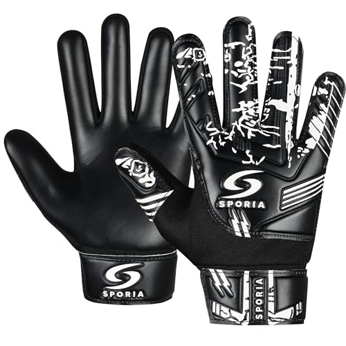 SPORIA Youth Goalie Gloves (Black, 5)