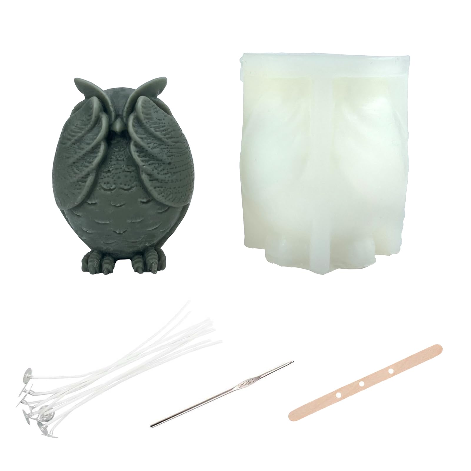 Candle Molds, Owl Molds, Candle Making Molds, 3D Silicone Candle Molds, Owl Molds, Wax Molds for Making Scented Candles, Soaps, Plaster molds, Resin Pouring. (A)