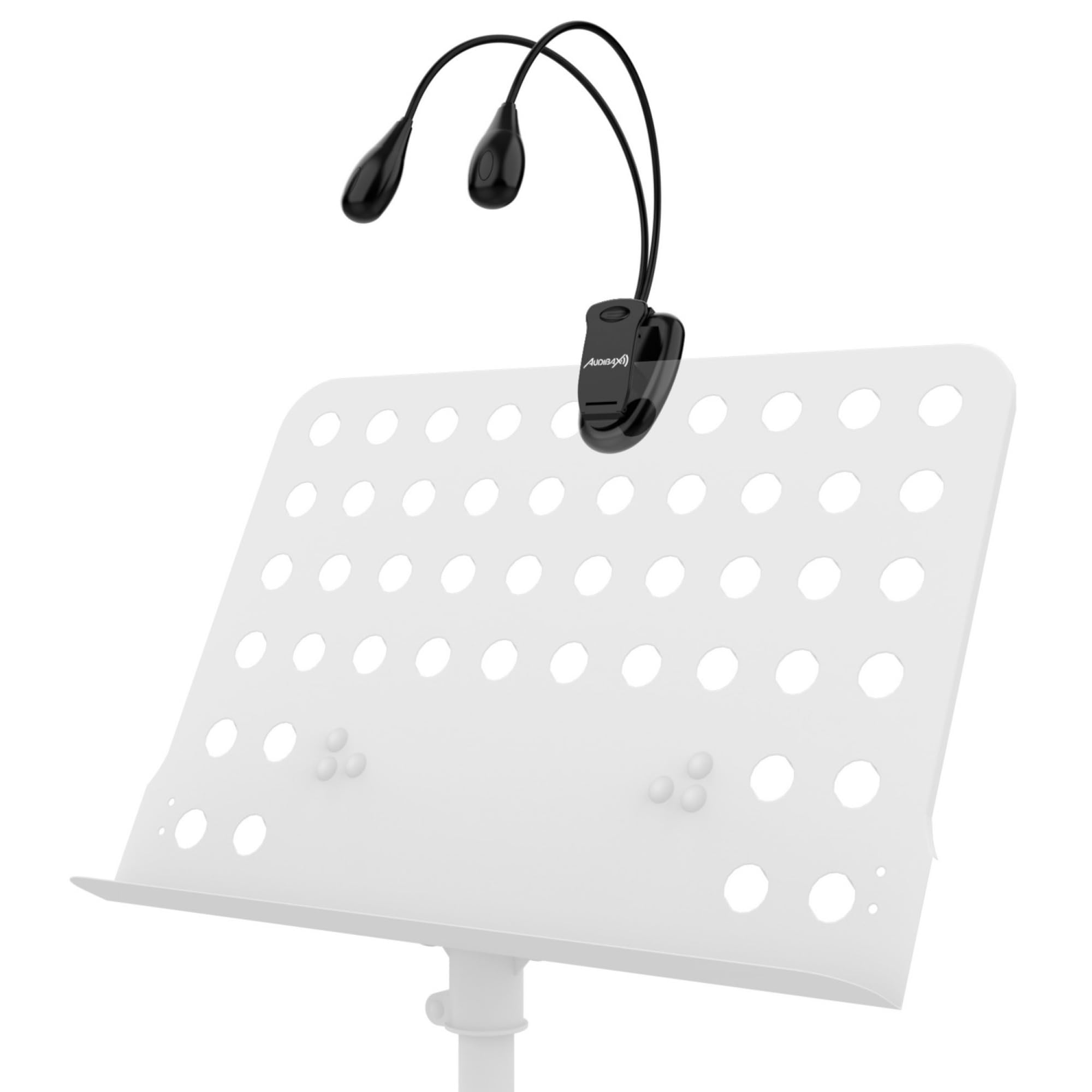 Audibax Niza 4 – Lampe Double Pupitre – Lampe pour Partitions Alimentée par Batterie – Réglage Individuel de l'Intensité – Connectivité Filaire AC/DC – Lampe de Piano pour le Soin des Yeux