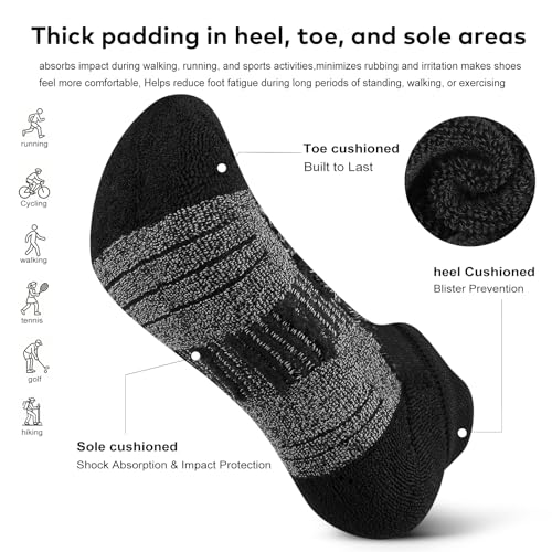 Image of cuangya Ankle Socks for Women - Athletic Low Cut Running Cushioned Socks (3-5 Pairs)